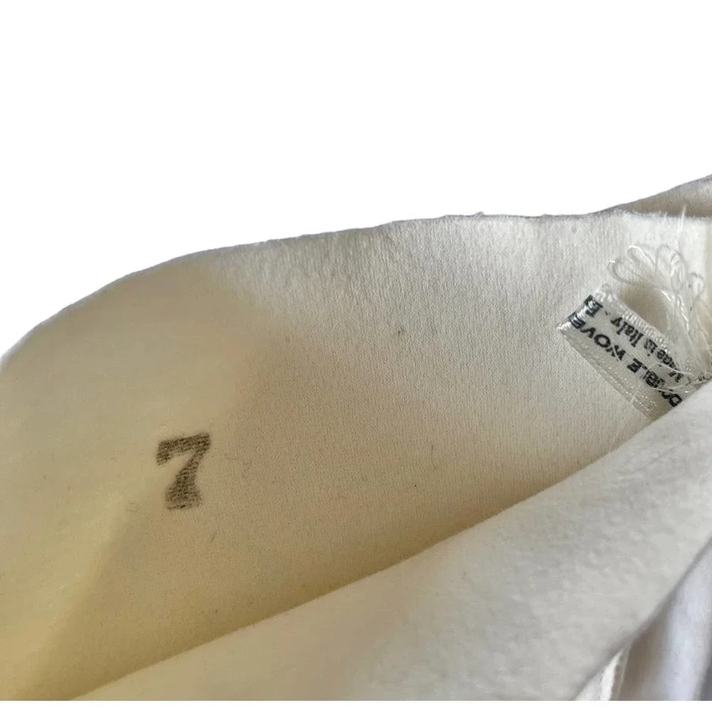 NWOT Vintage White Cotton Forearm 3/4-length Formal Evening Gloves Made in Italy